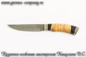 Нож из дамаска Беркут, граб, береста фото 2