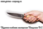 Нож из булатной стали Косуля, берестяная рукоять фото 5