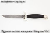 Нож из дамасской стали НКВД, мельхиор фото 2