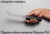 Нож Танто-2 из дамаска, рукоять черный граб фото 5