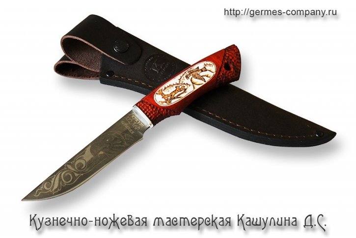 Нож Беркут: сталь Х12МФ, с рисуноком, рукоять падук