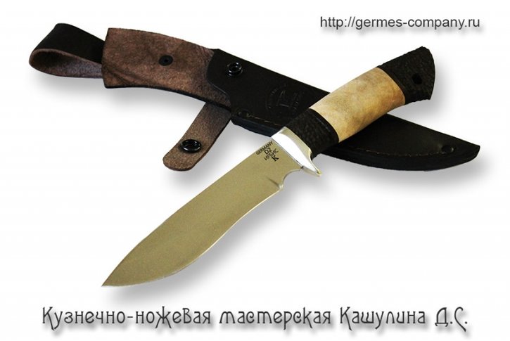 Нож D2 Ирбис, черный граб