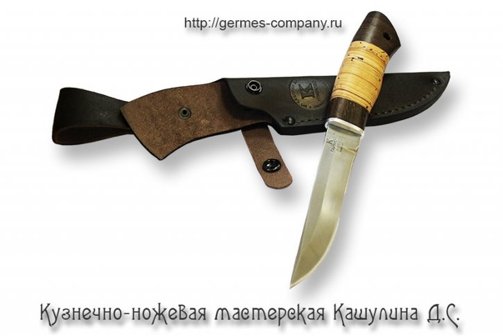 Нож Таймень из кованой 95х18, венге, береста