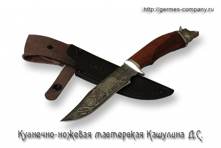 Нож Секач из Дамасской стали, бубинга помеле