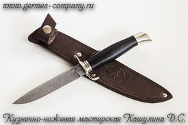 Нож из дамасской стали НКВД, мельхиор