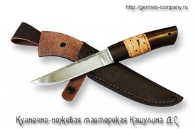 Нож 95х18 Таймень, черный граб, береста