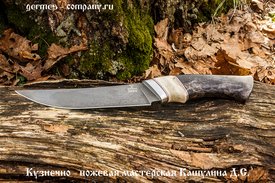  Нож Походный из булатной стали, стаб.дерево