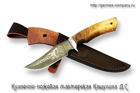 Кованный нож Глухарь Х12МФ, корень ореха